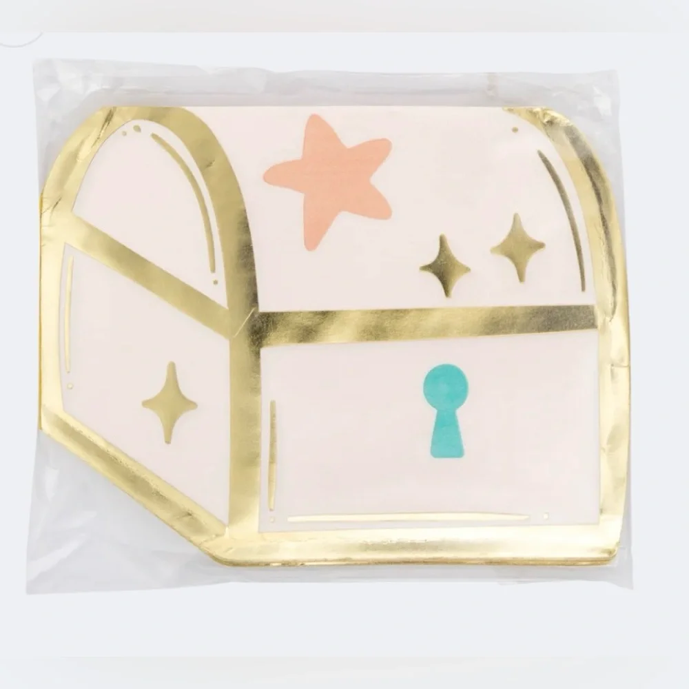 New 64 Paper Napkins Treasure Chest Gold Turquoise Mermaid Birthday Collection